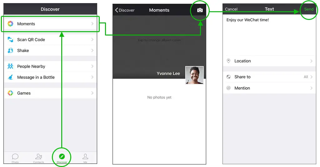 Check How to post Moments in WeChat